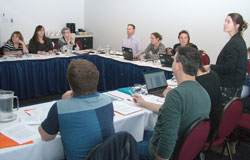 Participants at a workshop during the Forum