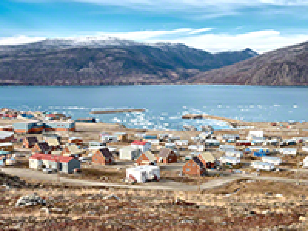 Photo of an Aboriginal village on the water